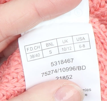 Damart Women's Pink Crew Neck Knit Pullover Jumper Size S 10/12