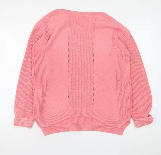 Marks and Spencer Women’s Pink Cotton Knit Jumper Medium