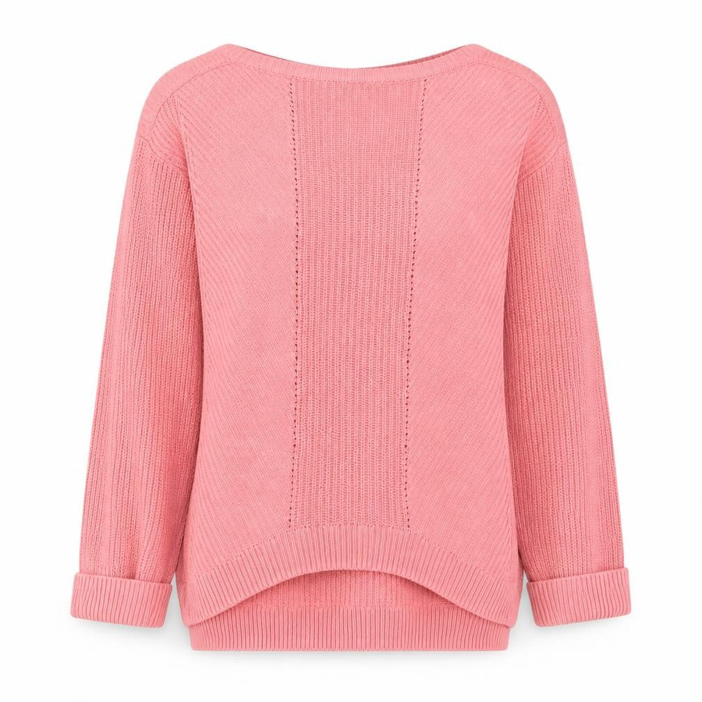 Front view of Marks & Spencer Women’s Pink Cotton Knit Jumper Medium