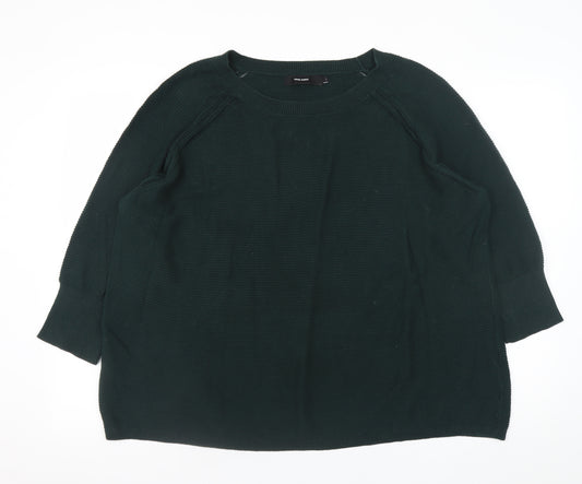 Vero Moda Womens Green L Relaxed Knit Pullover Jumper