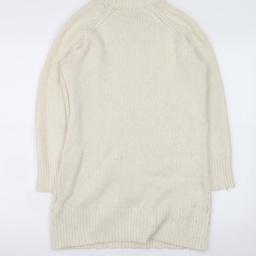 Esmara Women Ivory Cable Knit Long Sleeve Jumper Dress Size 8-10
