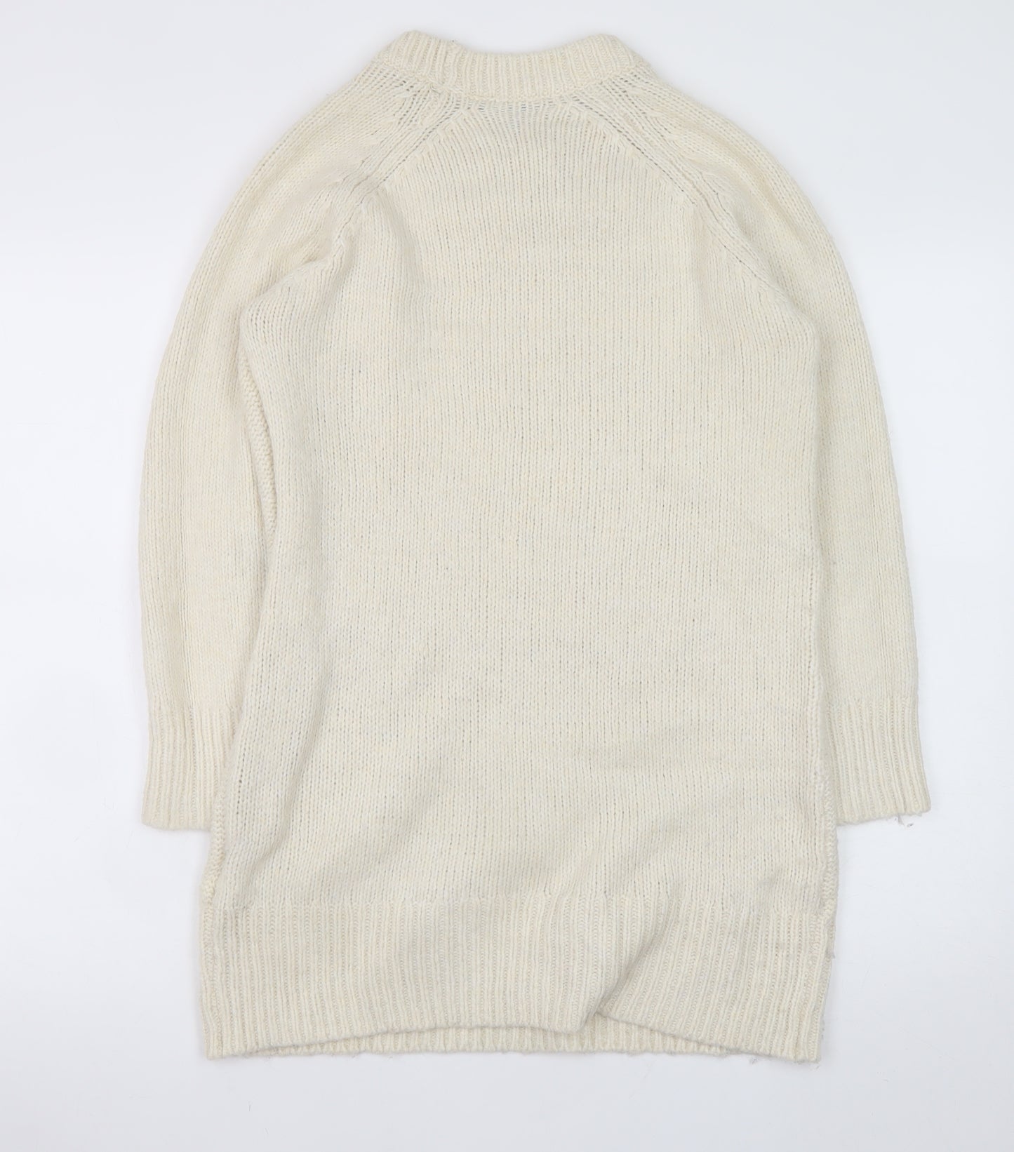 Esmara Women Ivory Cable Knit Long Sleeve Jumper Dress Size 8-10