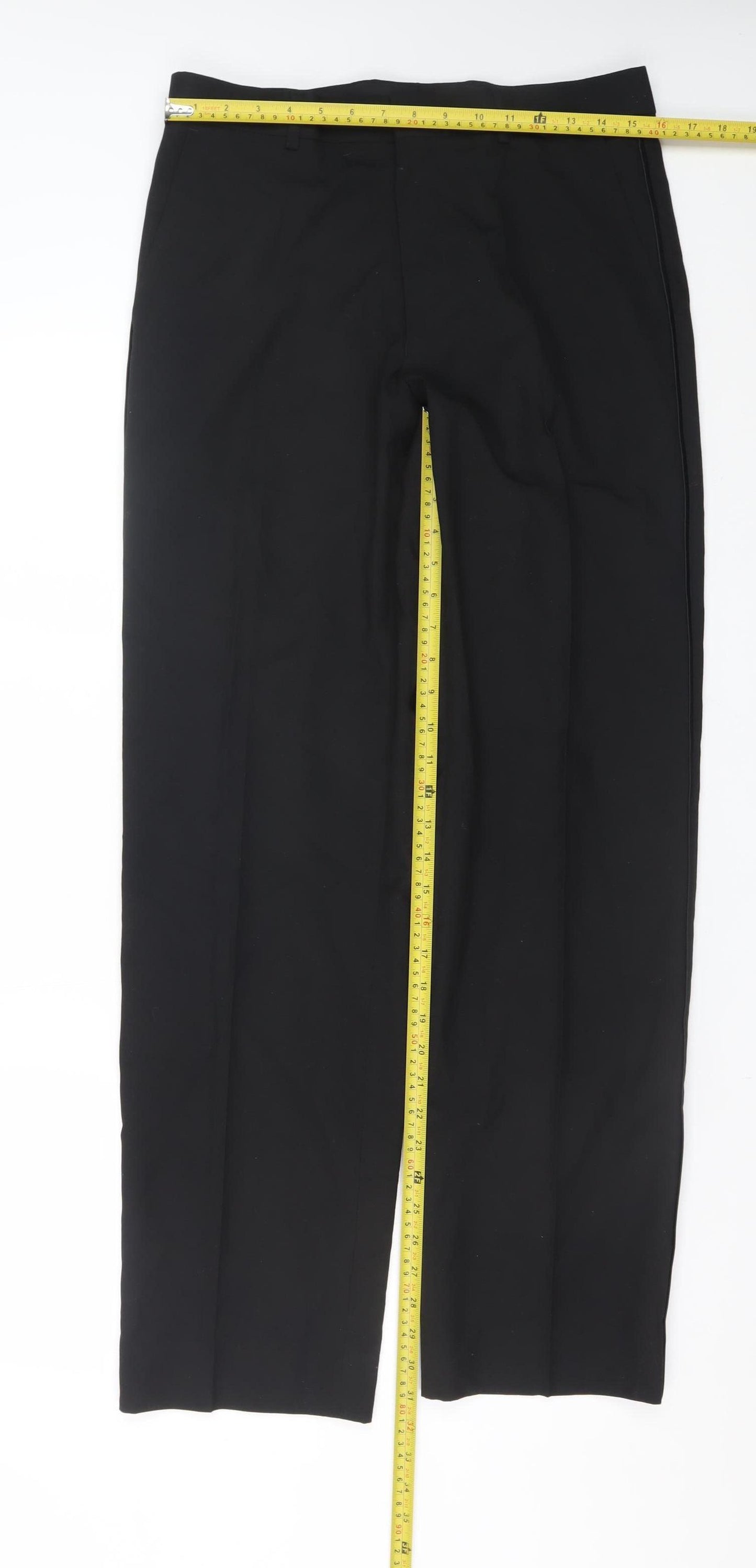 Marks and Spencer Men’s Black Regular Fit Dress Trousers 32W 33L
