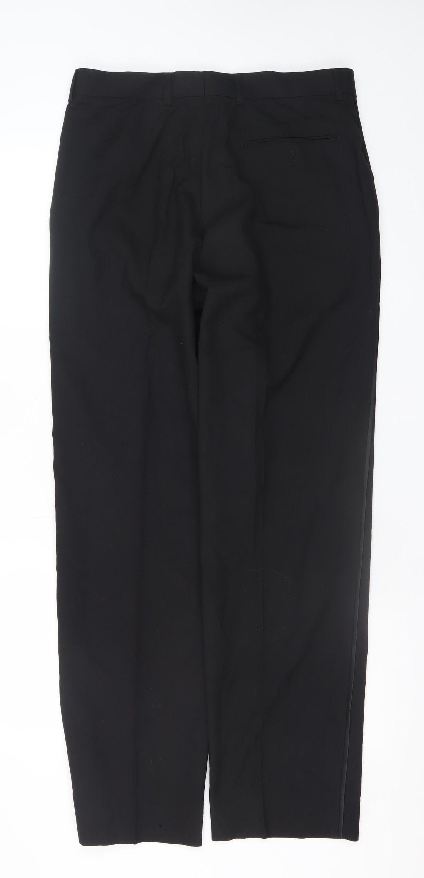 Marks and Spencer Men’s Black Regular Fit Dress Trousers 32W 33L