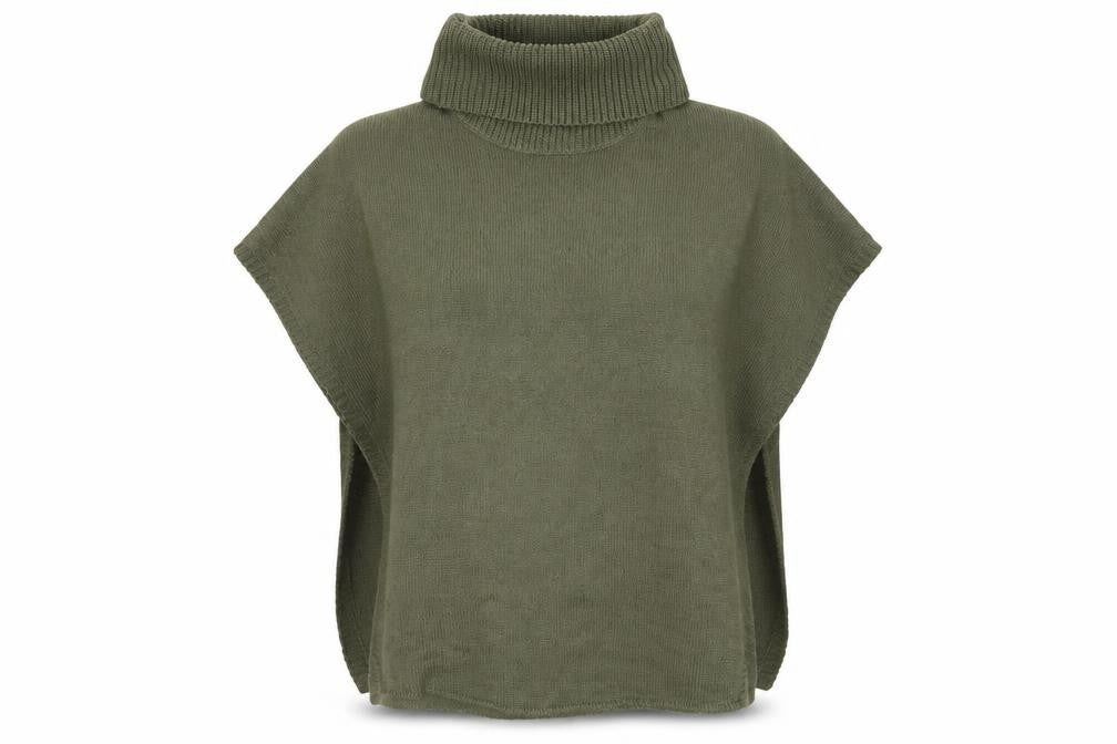 New Look Women's Green Roll Neck Sleeveless Cape Jumper Size 12