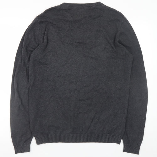 Jack & Jones Men's Grey Crew Neck Cotton Blend Pullover Jumper M
