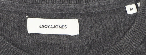 Jack & Jones Men's Grey Crew Neck Cotton Blend Pullover Jumper M