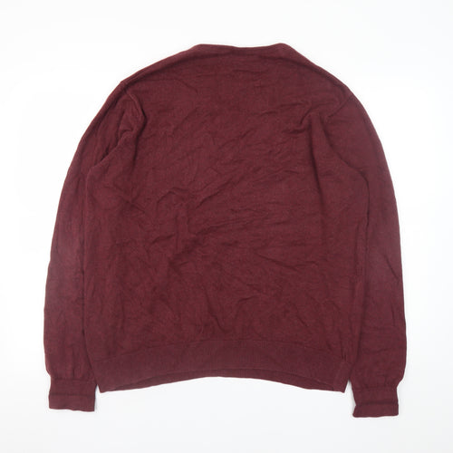 Haworth Men's Red V-Neck Cotton Jumper 2XL Regular Fit
