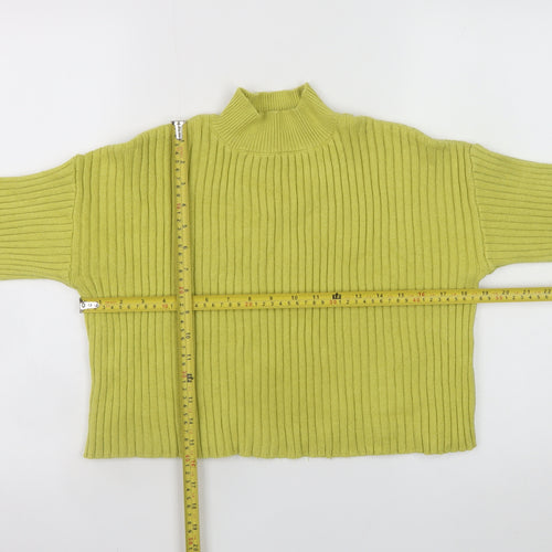 New Look Women Green Mock Neck Ribbed Knit Jumper Size S