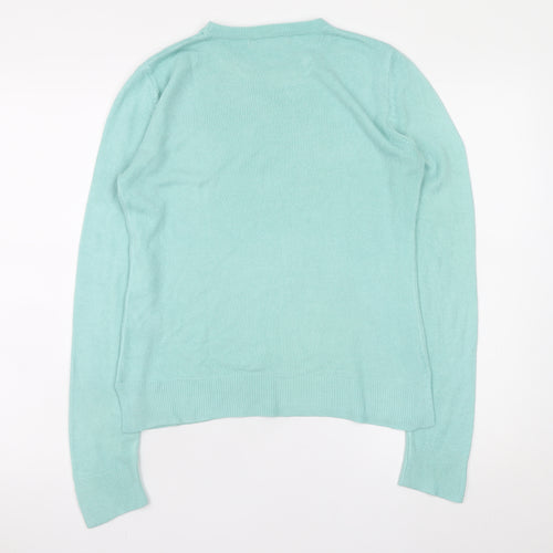 Marks and Spencer Women's Green Size 8 Crew Neck Acrylic Jumper