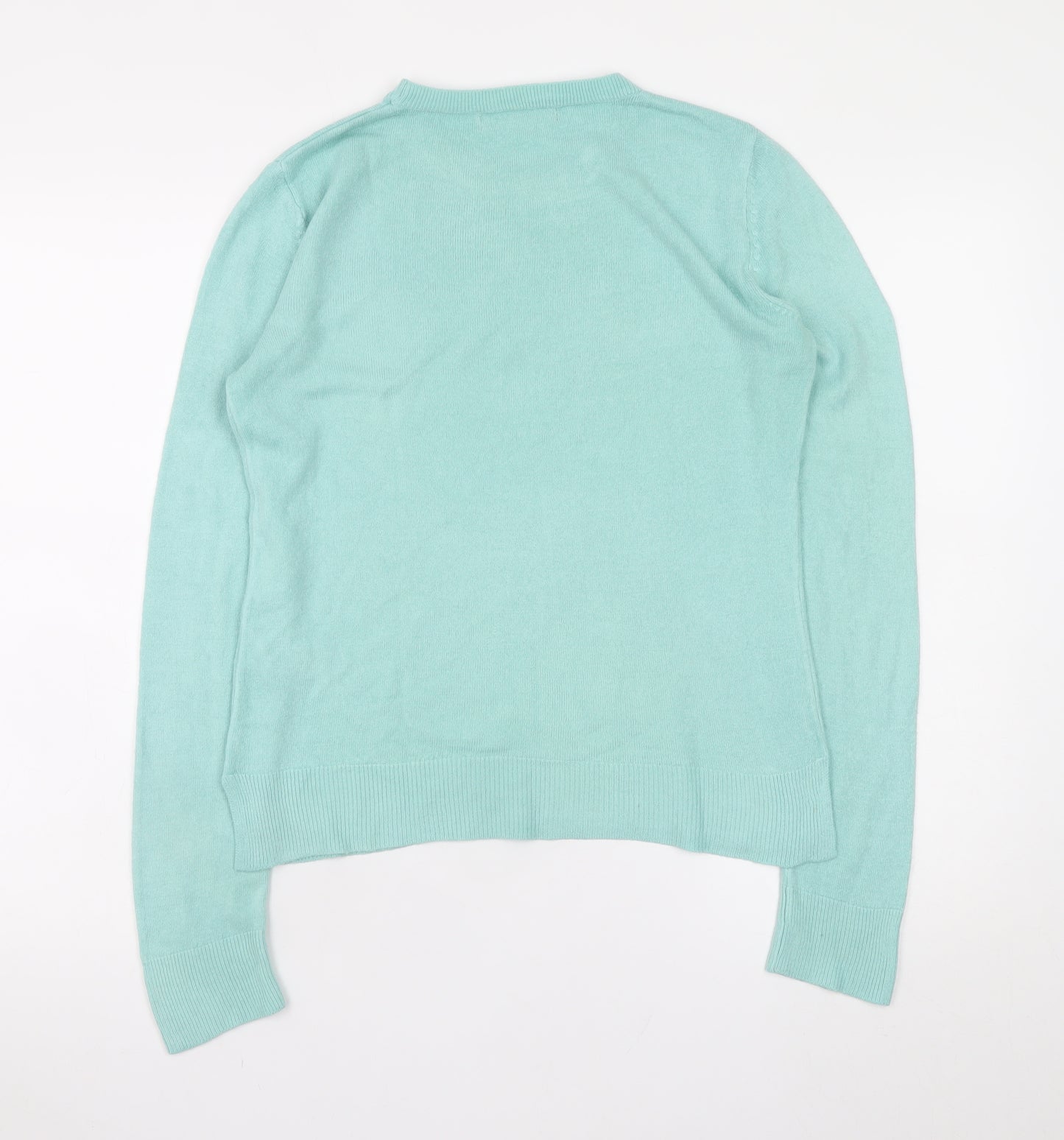 Marks and Spencer Women's Green Size 8 Crew Neck Acrylic Jumper