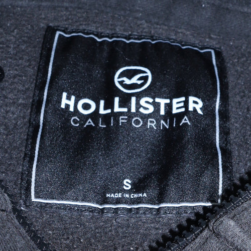 Hollister Men's Black Pullover Hoodie Small 1/4 Zip Fleece Sweatshirt