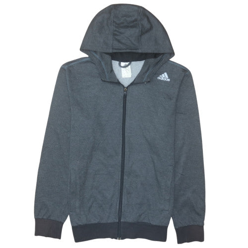 Adidas Men’s Grey Full Zip Hoodie S Regular Fit Sportswear