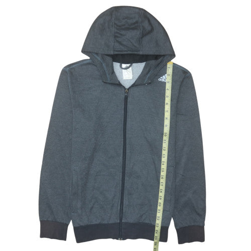 Adidas Men’s Grey Full Zip Hoodie S Regular Fit Sportswear