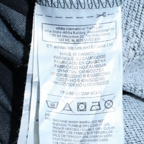 Adidas Men’s Grey Full Zip Hoodie S Regular Fit Sportswear