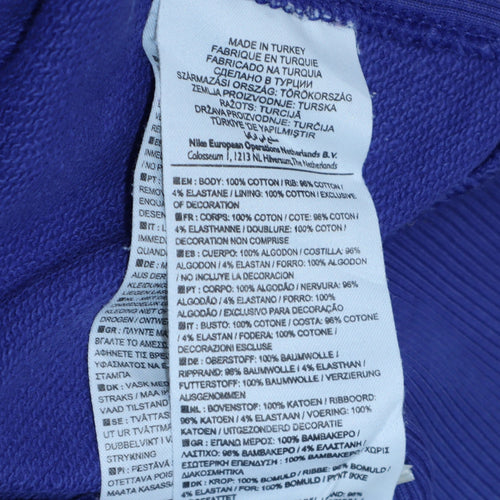 Nike Women's Blue Pullover Hoodie Medium Cotton Athletic Dept