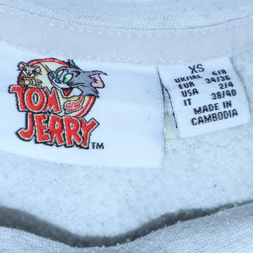Primark Women’s Light Grey Tom and Jerry XS Pullover Sweatshirt