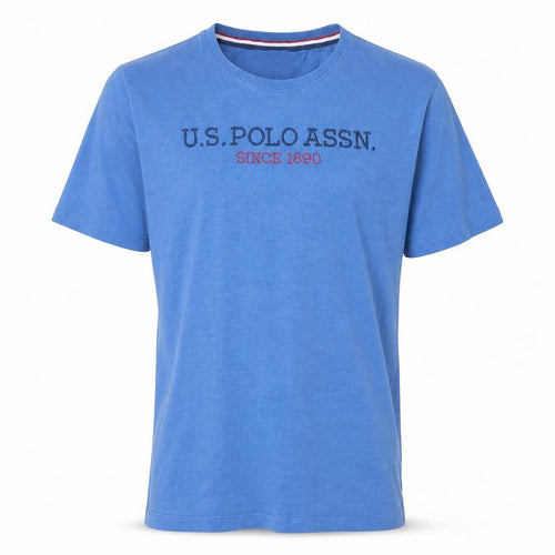 U.S. Polo Assn. Men's Blue Cotton Crew Neck Short Sleeve T-Shirt L