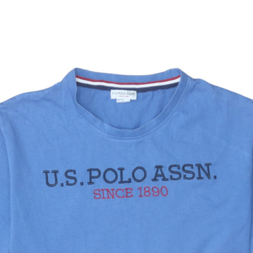 U.S. Polo Assn. Men's Blue Cotton Crew Neck Short Sleeve T-Shirt L
