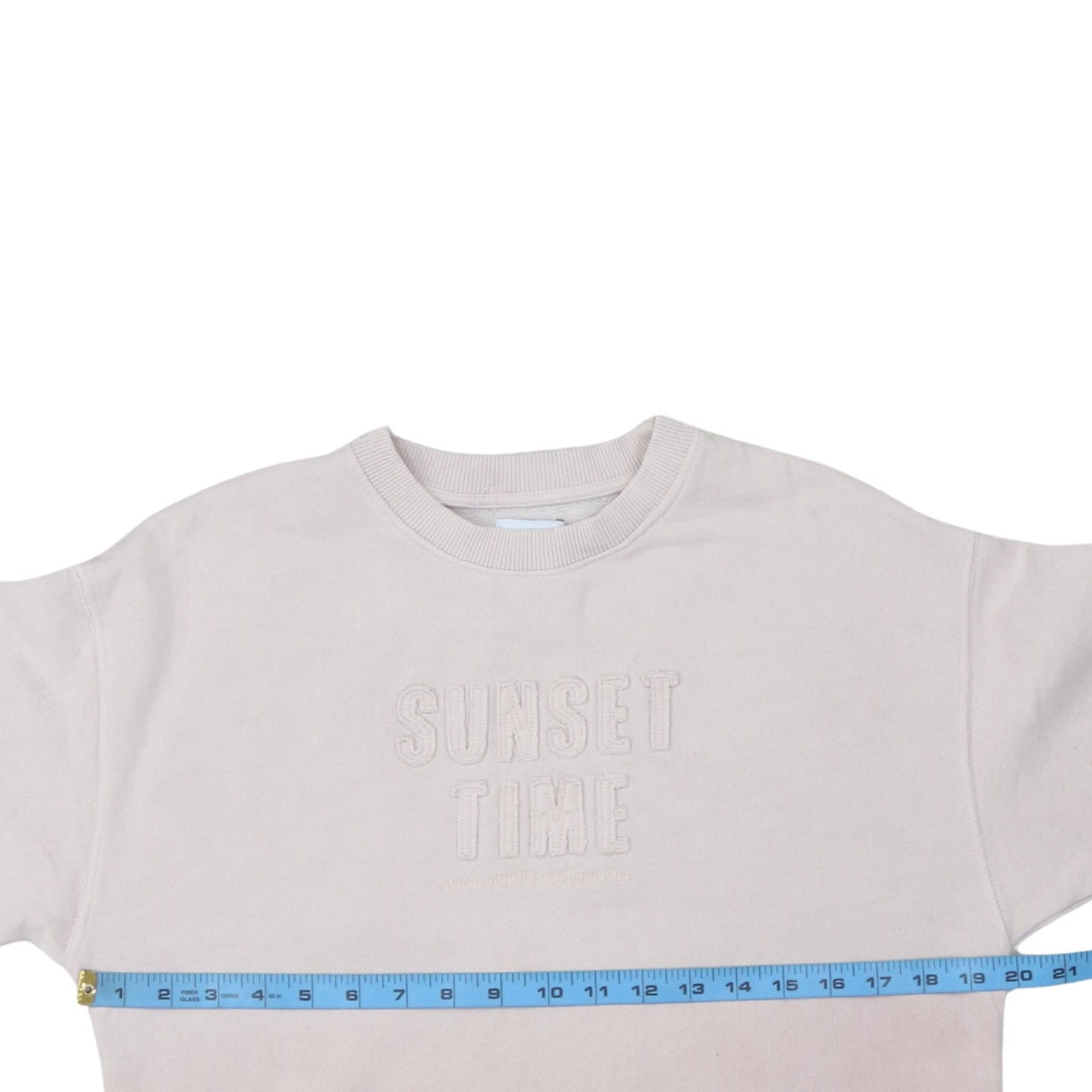 Zara Girls Beige Sweatshirt 11-12 Years Pullover Crew Neck Embroidered