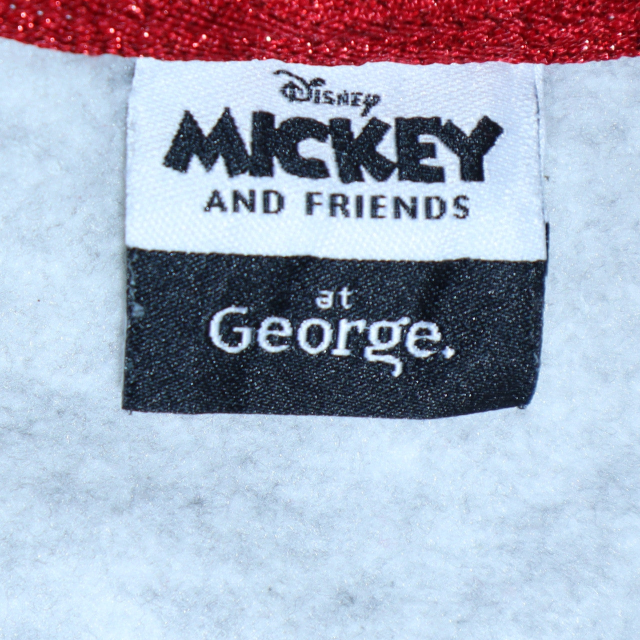 George Disney Women's Grey 2XL Mickey & Minnie Christmas Sweatshirt