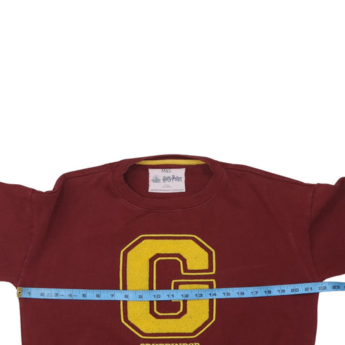 Marks and Spencer Girls Burgundy Gryffindor Sweatshirt 13-14 Years Pullover Cotton Blend