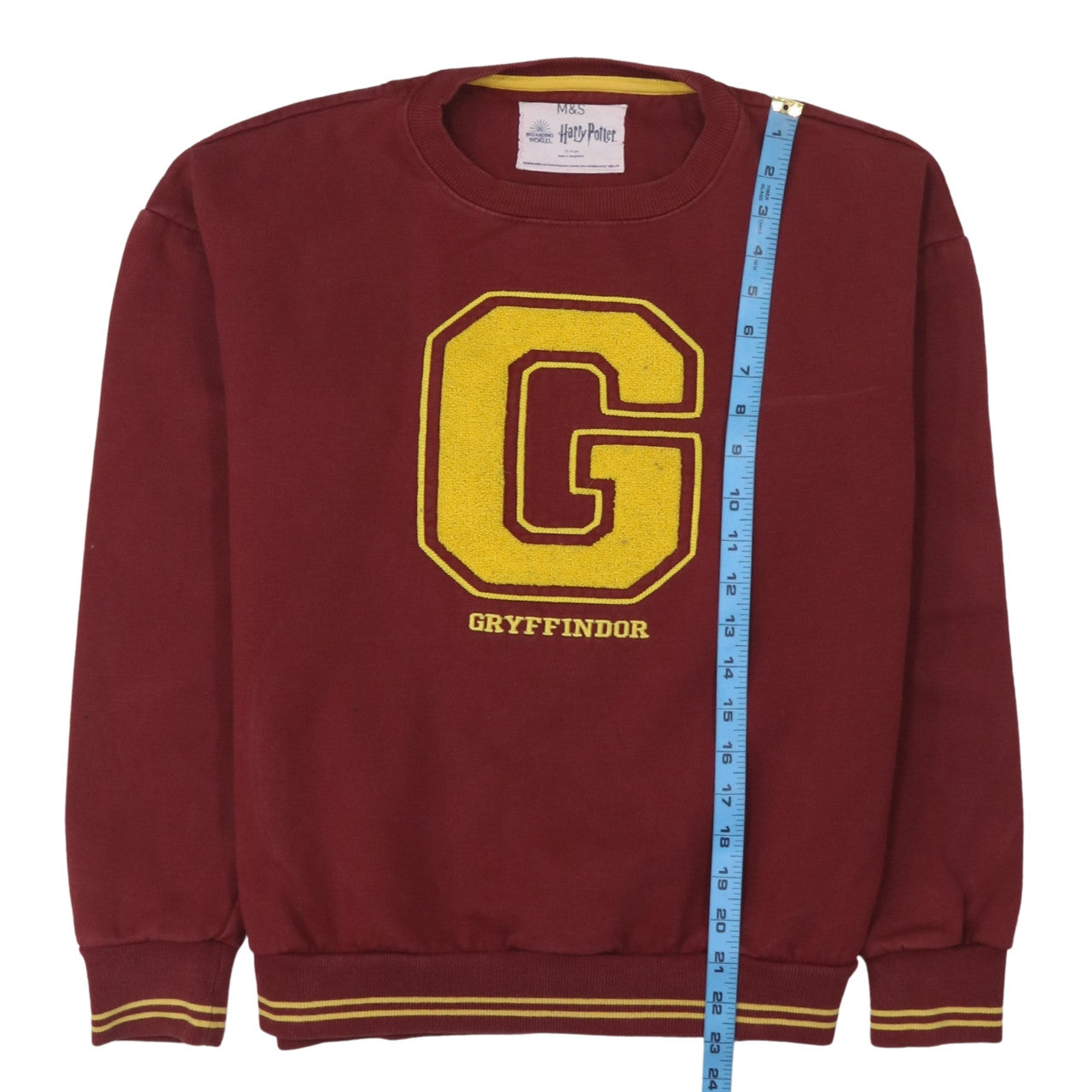 Marks and Spencer Girls Burgundy Gryffindor Sweatshirt 13-14 Years Pullover Cotton Blend