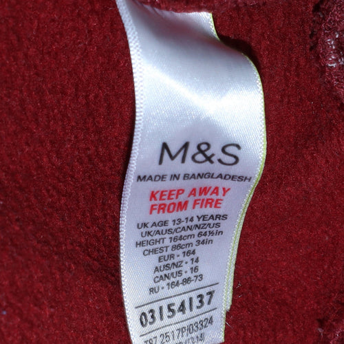 Marks and Spencer Girls Burgundy Gryffindor Sweatshirt 13-14 Years Pullover Cotton Blend