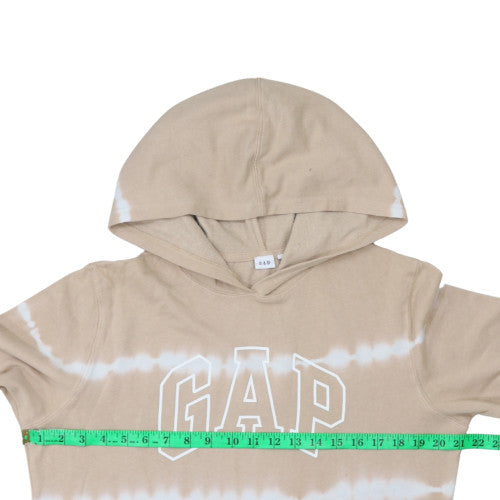 GAP Women Beige Tie-Dye Pullover Hoodie Size M Cotton Blend