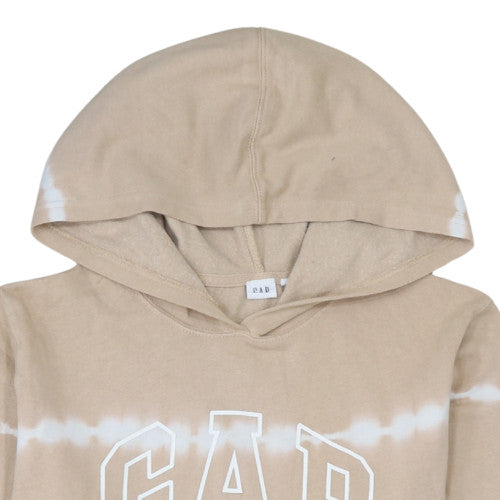 GAP Women Beige Tie-Dye Pullover Hoodie Size M Cotton Blend
