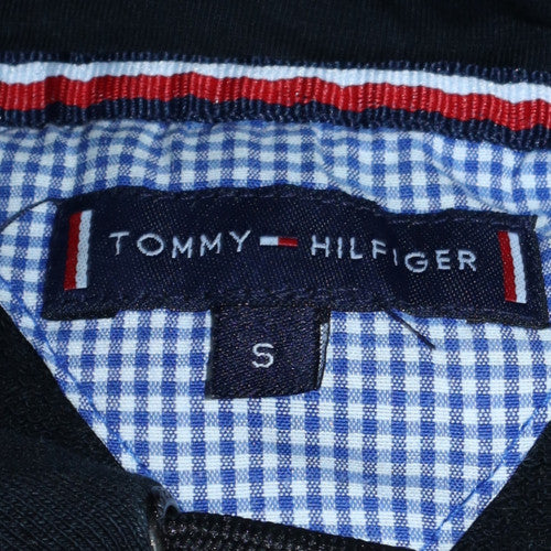 Tommy Hilfiger Men's Black Small Pullover Hoodie with Logo