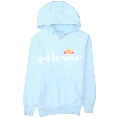 Ellesse Womens Light Blue XS Pullover Hoodie Cotton Blend Casual