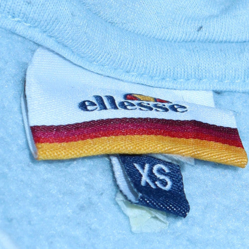 Ellesse Womens Light Blue XS Pullover Hoodie Cotton Blend Casual