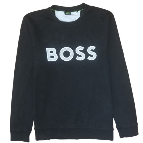 Hugo Boss Men's Black Logo Crew Neck Pullover Sweatshirt Size L