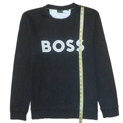 Hugo Boss Men's Black Logo Crew Neck Pullover Sweatshirt Size L