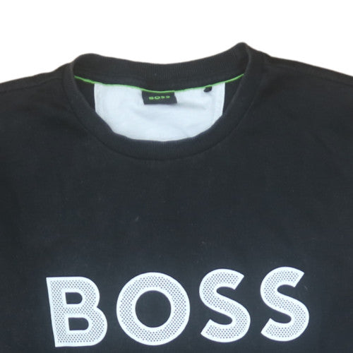 Hugo Boss Men's Black Logo Crew Neck Pullover Sweatshirt Size L