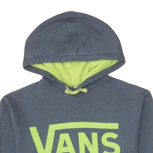 Vans Men's Blue Pullover Hoodie M Logo Skate Graphic Fleece
