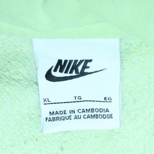 Nike Men's Yellow XL Pullover Hoodie with Logo Pocket