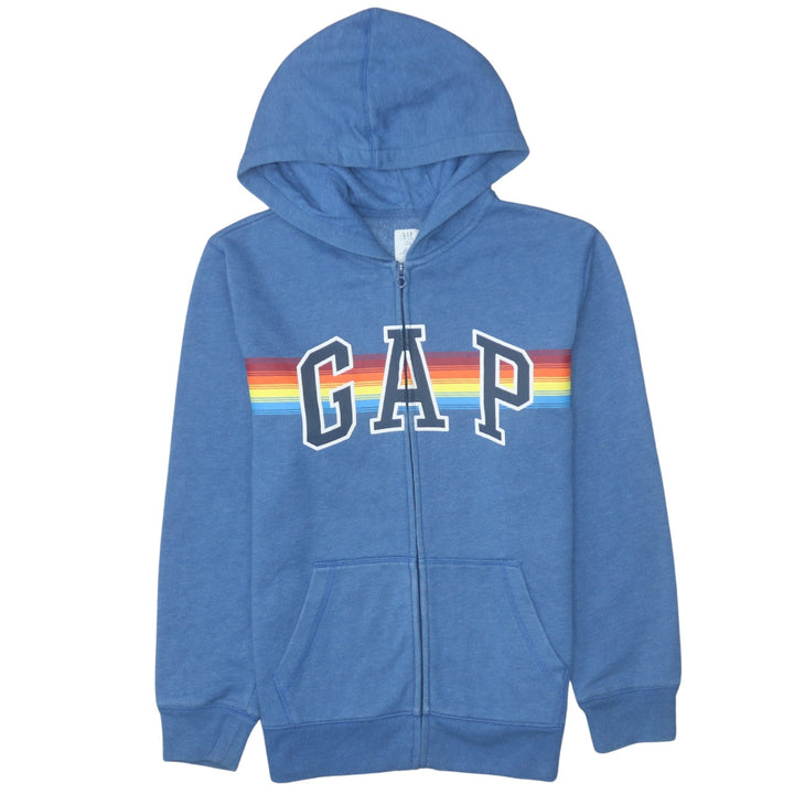 GAP Boys Blue Full Zip Hoodie 14-16 Years Logo Fleece Sweatshirt
