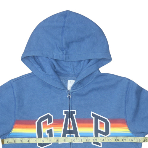 GAP Boys Blue Full Zip Hoodie 14-16 Years Logo Fleece Sweatshirt