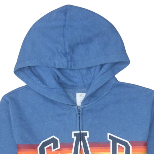 GAP Boys Blue Full Zip Hoodie 14-16 Years Logo Fleece Sweatshirt