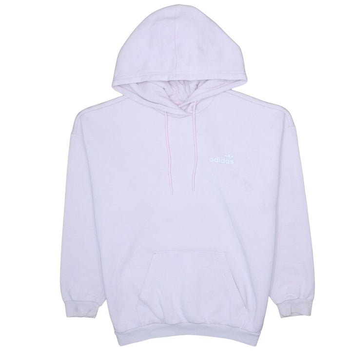 Adidas Women Pink Pullover Hoodie Size 12 Logo Casual Sweatshirt