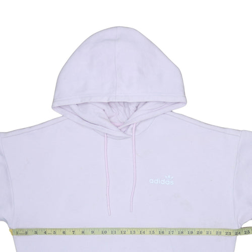 Adidas Women Pink Pullover Hoodie Size 12 Logo Casual Sweatshirt