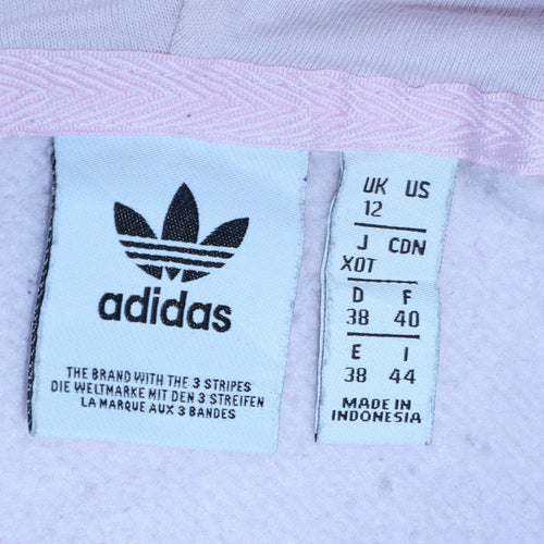 Adidas Women Pink Pullover Hoodie Size 12 Logo Casual Sweatshirt