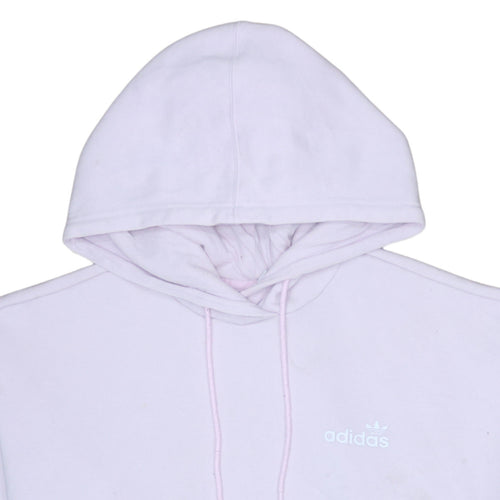 Adidas Women Pink Pullover Hoodie Size 12 Logo Casual Sweatshirt