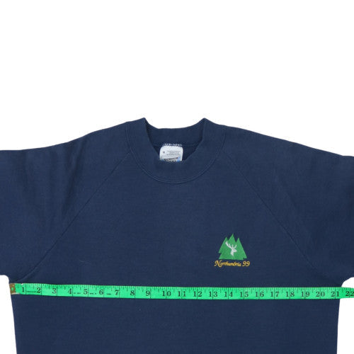 Fruit of the Loom Mens Blue Northumbria 99 Embroidered Pullover Sweatshirt M