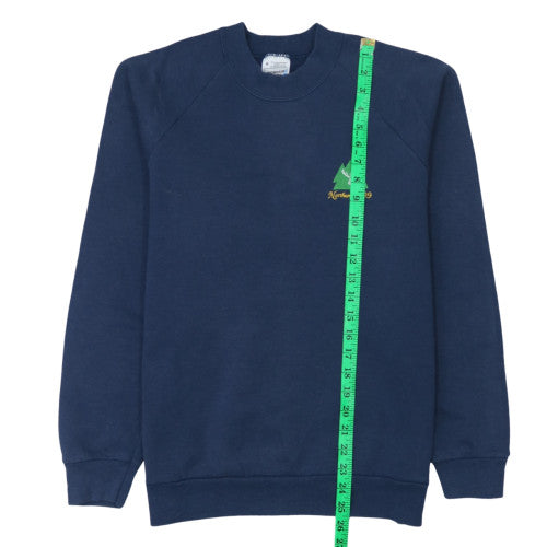 Fruit of the Loom Mens Blue Northumbria 99 Embroidered Pullover Sweatshirt M