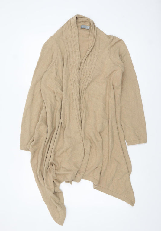 Marks and Spencer Women Beige Long Sleeve Cable-Knit Cardigan Size 14