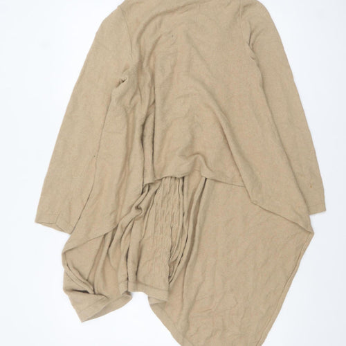 Marks and Spencer Women Beige Long Sleeve Cable-Knit Cardigan Size 14