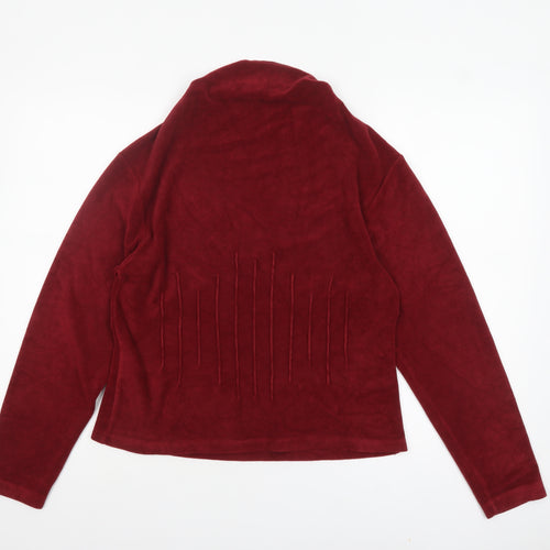Marks and Spencer Per Una Women Red Velvet Roll Neck Long Sleeve Top Size 14